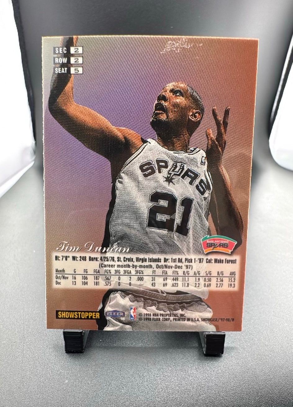 1998 Flair Showcase Tim Duncan #Row 2 Seat 5