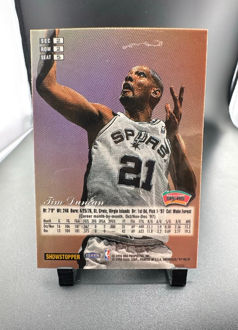 1998 Fleer Flair Showcase Tim Duncan #5 Row 2