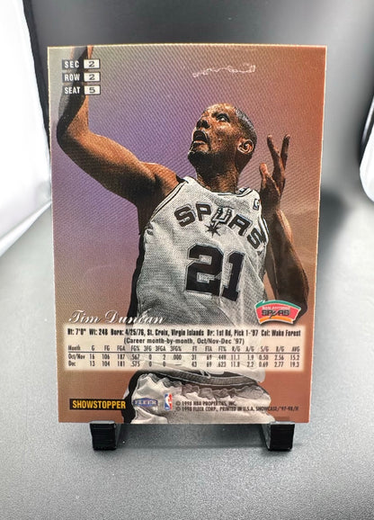 1998 Fleer Flair Showcase Tim Duncan #5 Row 2