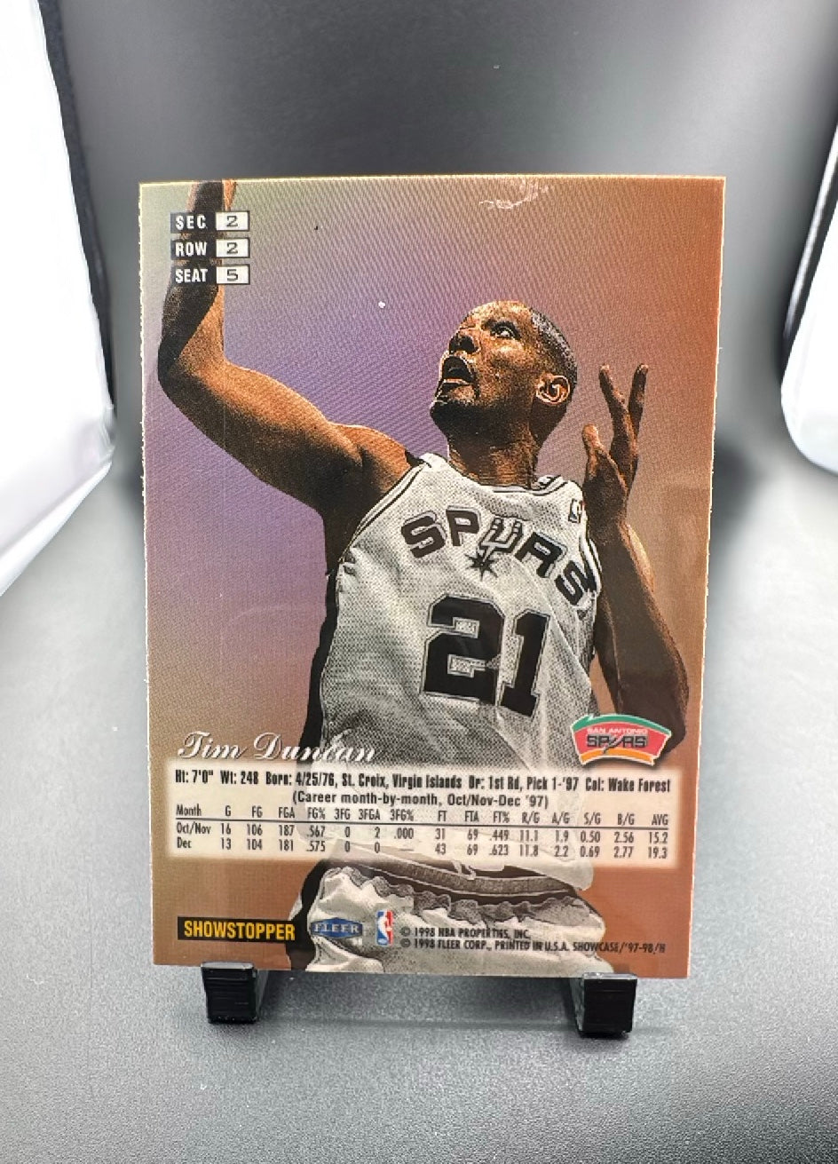 1998 Flair Showcase Row 2 Tim Duncan #5