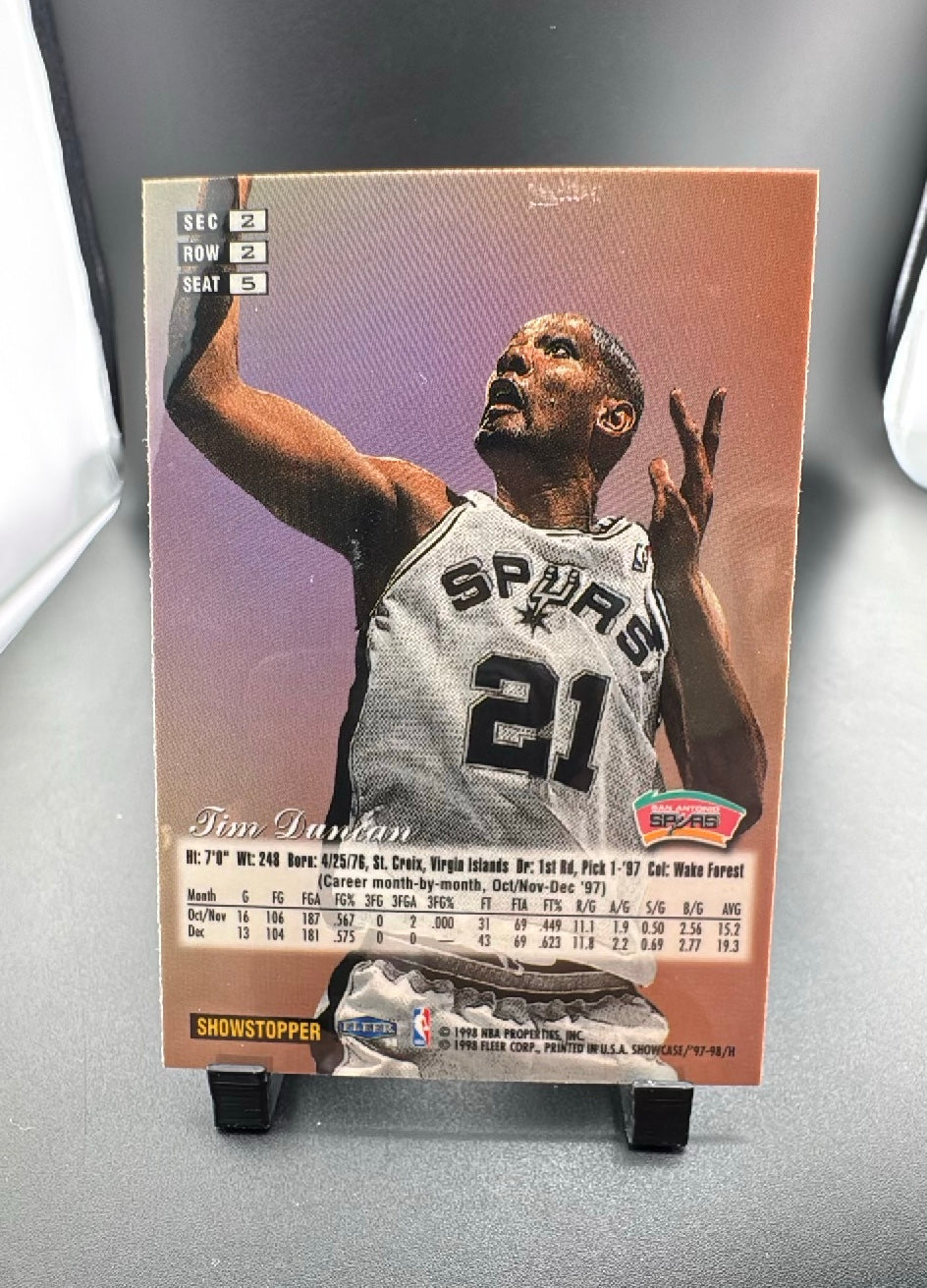 1998 Flair Showcase Tim Duncan #Row 2 Seat 5