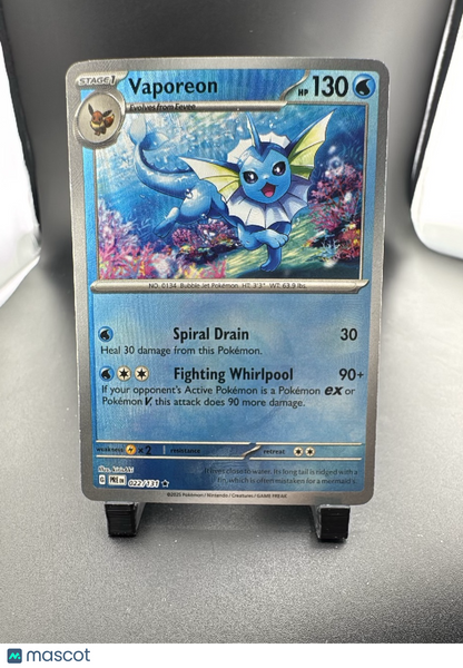 2025 Prismatic Evolutions Vaporeon Holo Rare #22/131