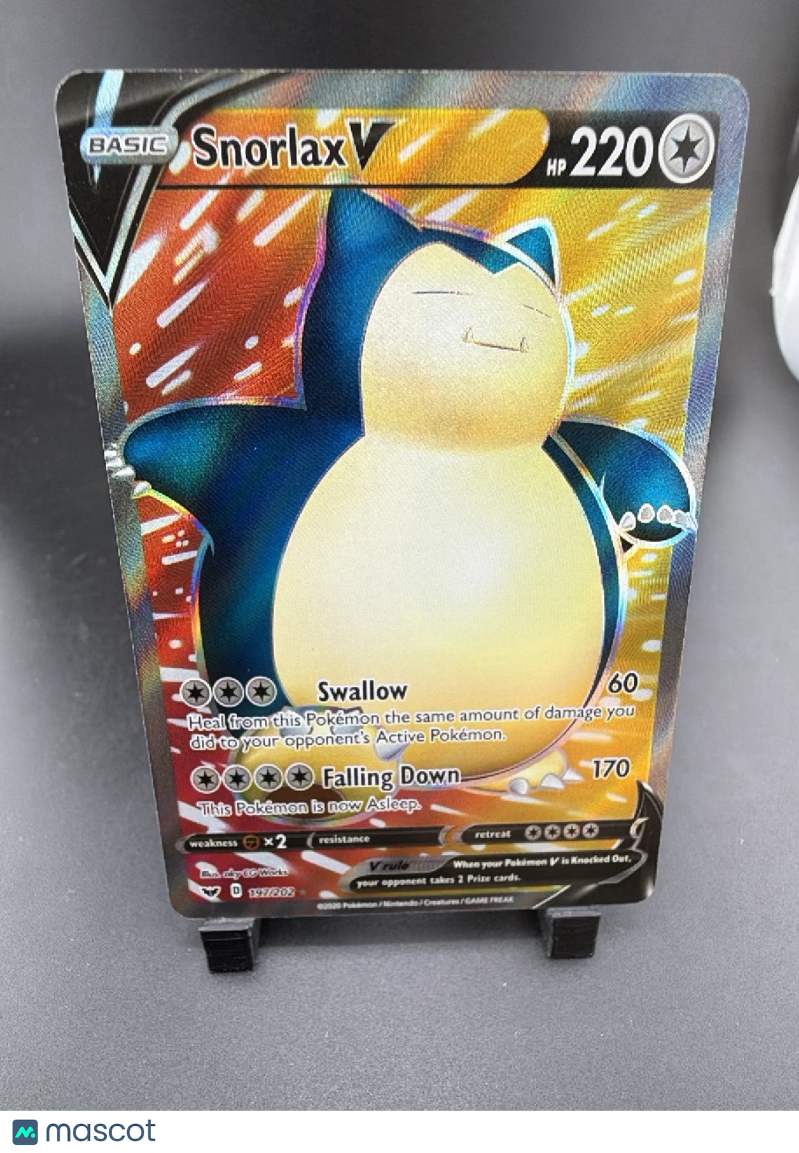 2020 Sword & Shield Snorlax V Holo Ultra Rare FA #197/202