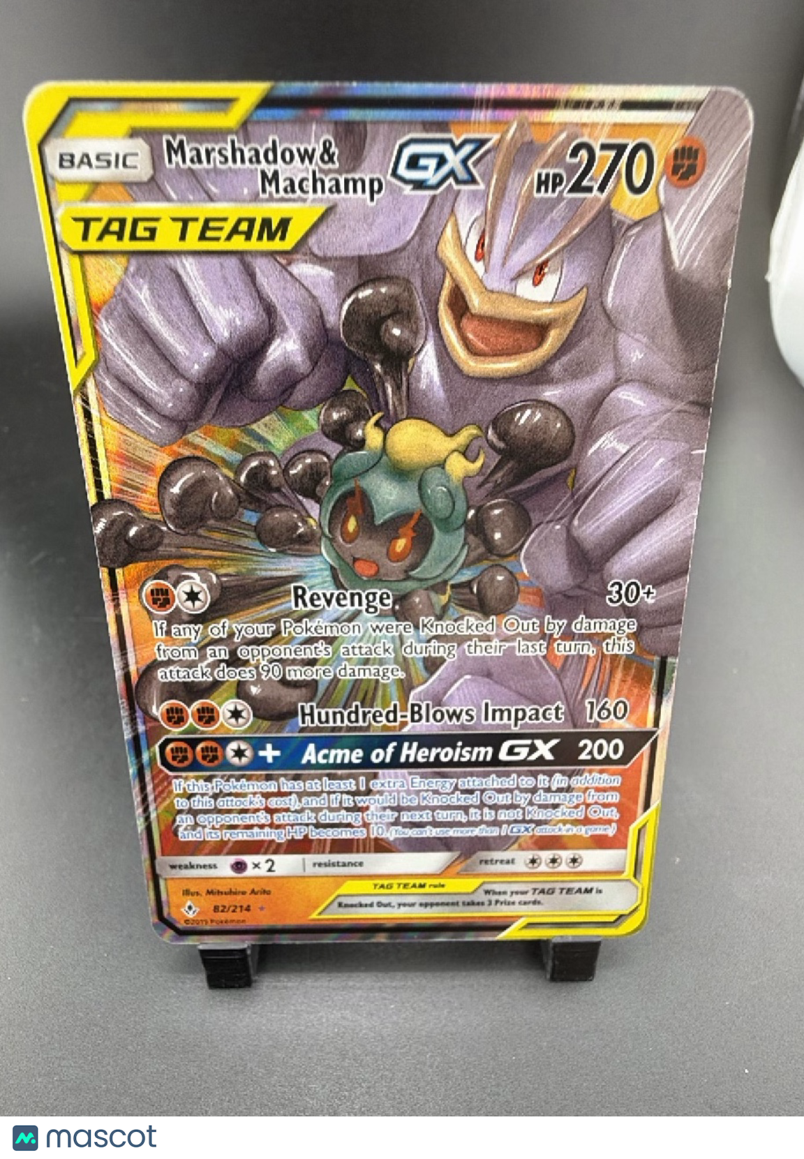 2019 Unbroken Bonds Marshadow & Machamp GX Holo Rare #82/214