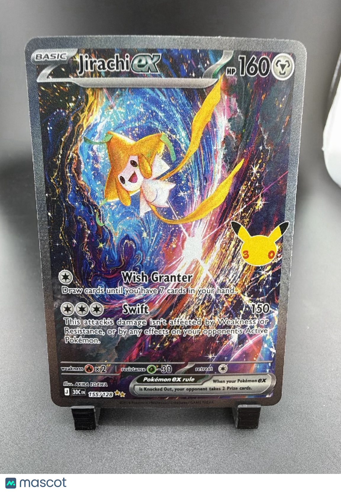 2026 30th Celebration Jirachi EX Holo Secret Rare SAR #155/128