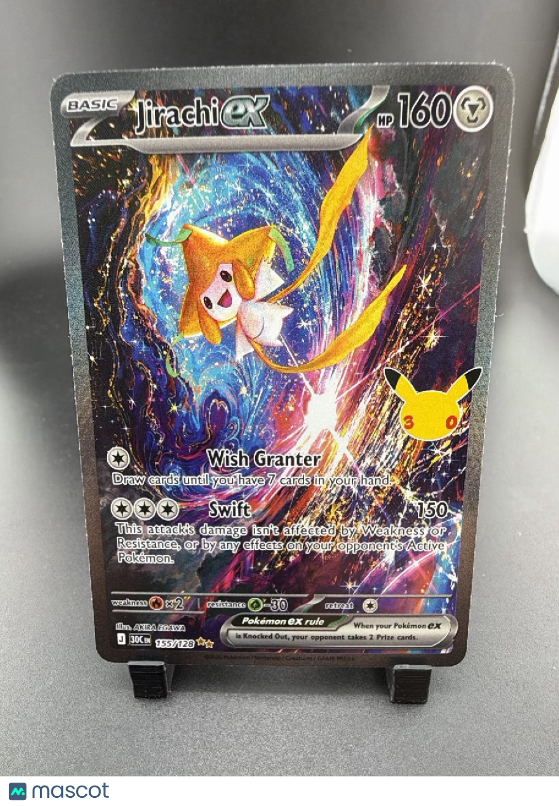 2026 30th Celebration Jirachi EX Holo Secret Rare SAR #155/128