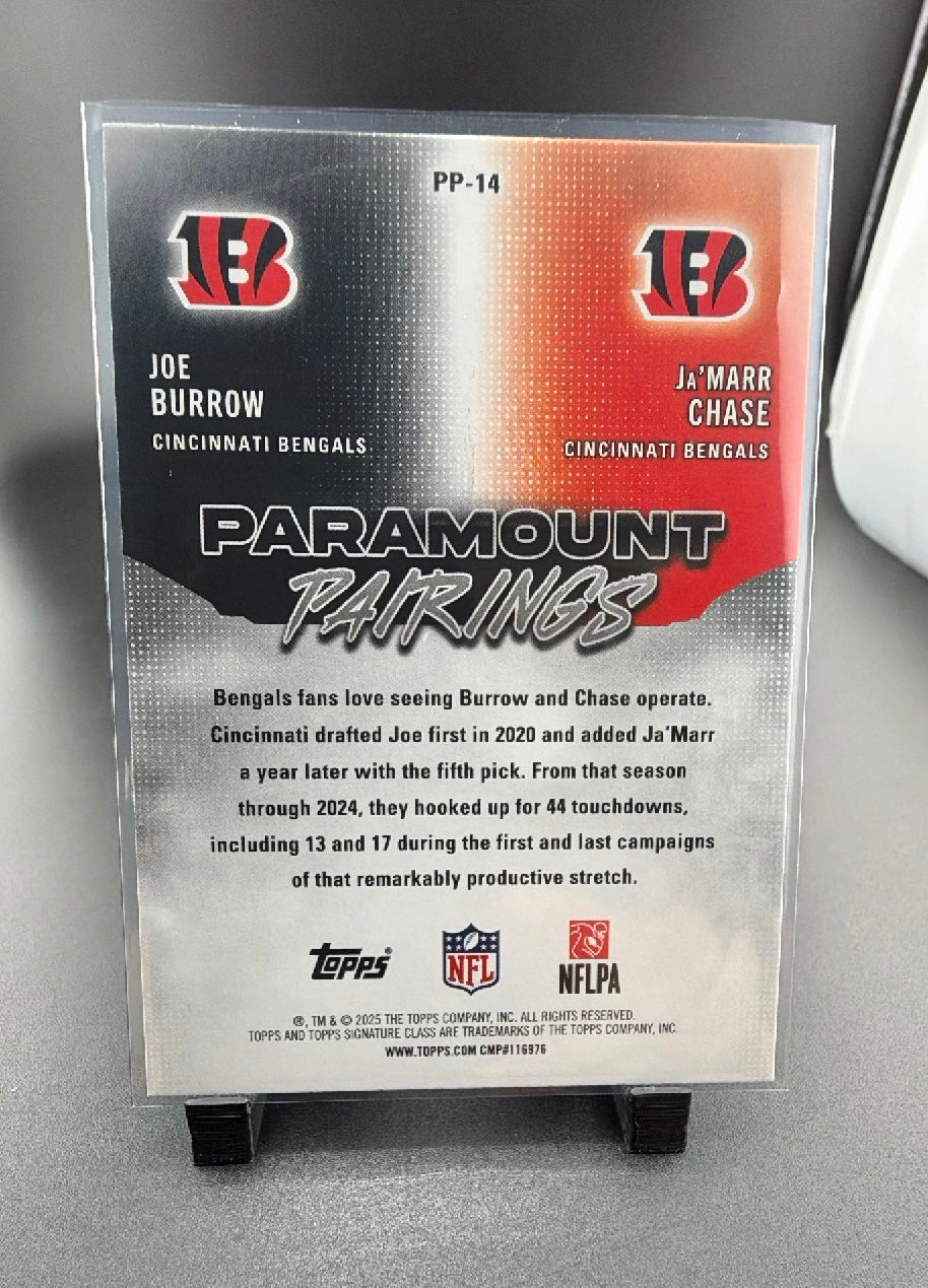 2025 Topps Composite Paramount Pairings Joe Burrow Ja'Marr Chase #PP14 Green 175