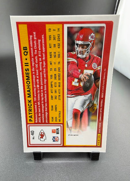 2025 Panini Donruss Optic Patrick Mahomes II #40 100 Emoji