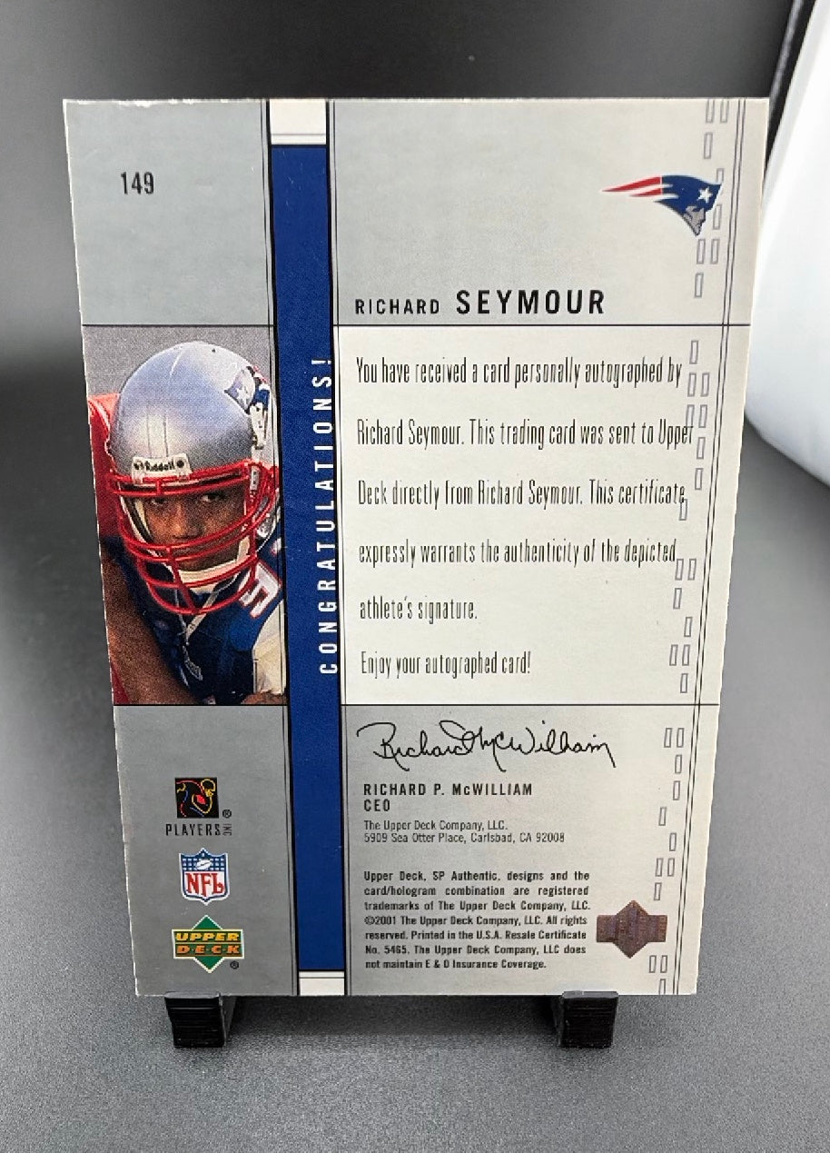 2001 SP Authentic Richard Seymour #149