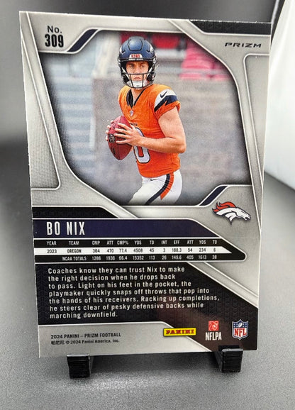 2024 Panini Prizm Bo Nix #309 Purple RC