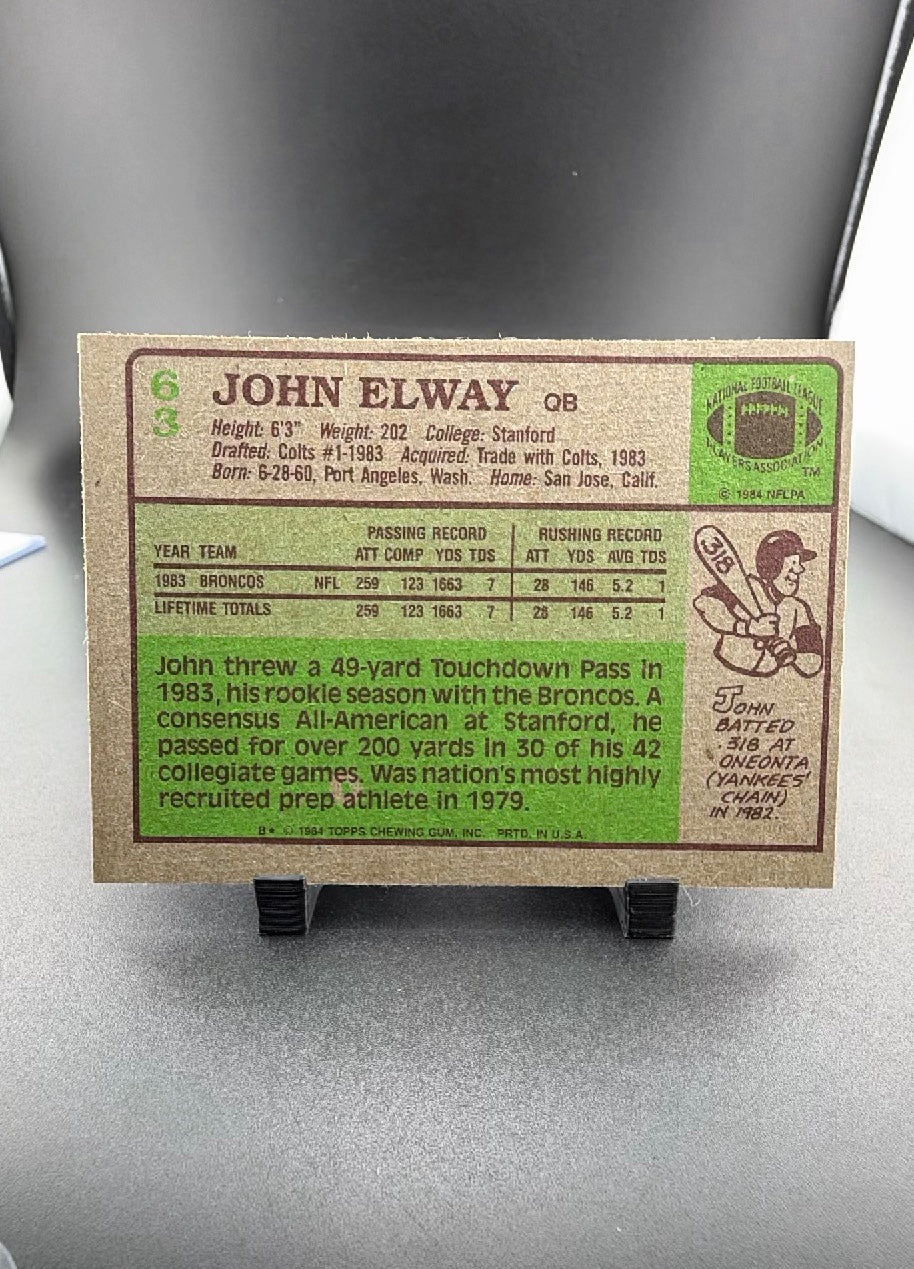 1984 Topps John Elway #63