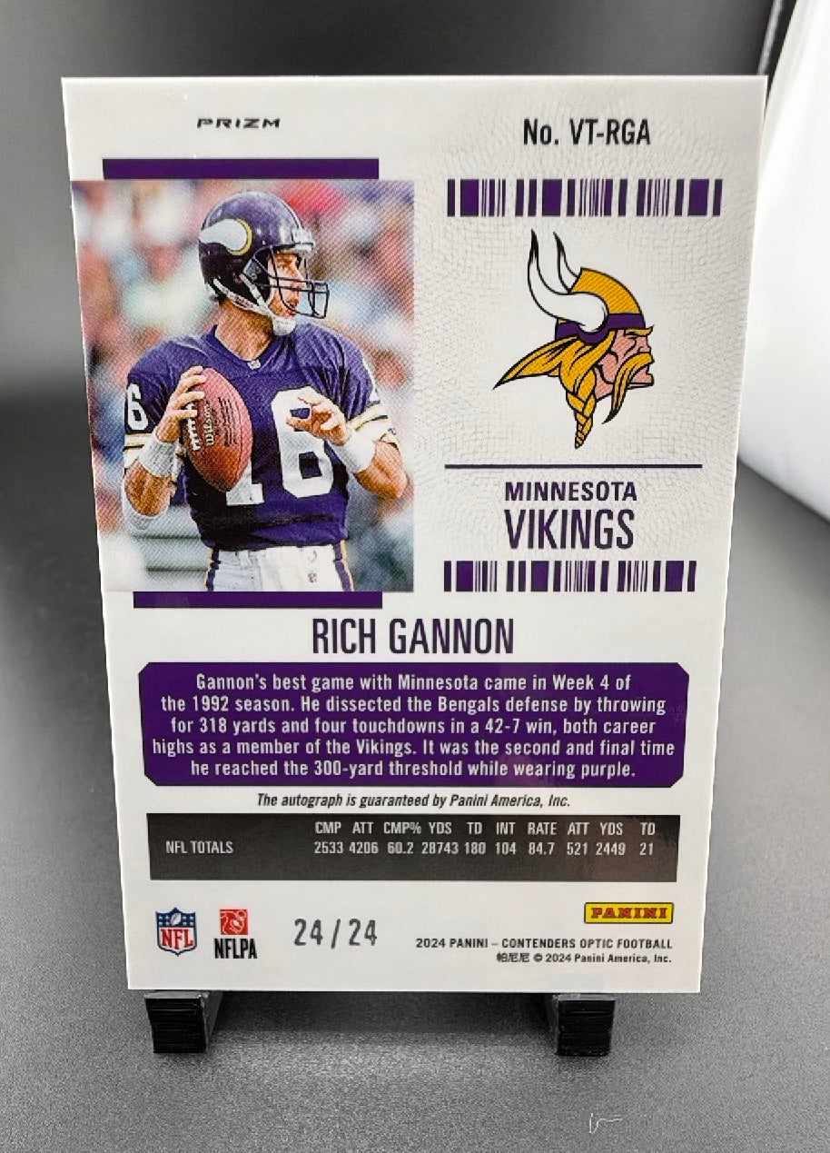 2024 Panini Contenders Optic Rich Gannon #VT-RGA Prizm /24