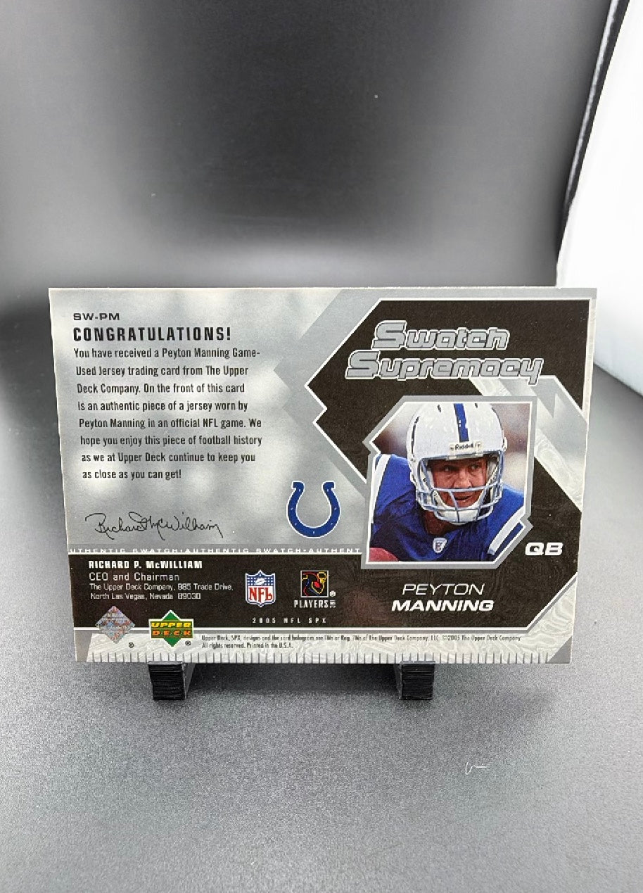 2005 Upper Deck SPx Swatch Supremacy Peyton Manning #SW-PM Game-Used Mem