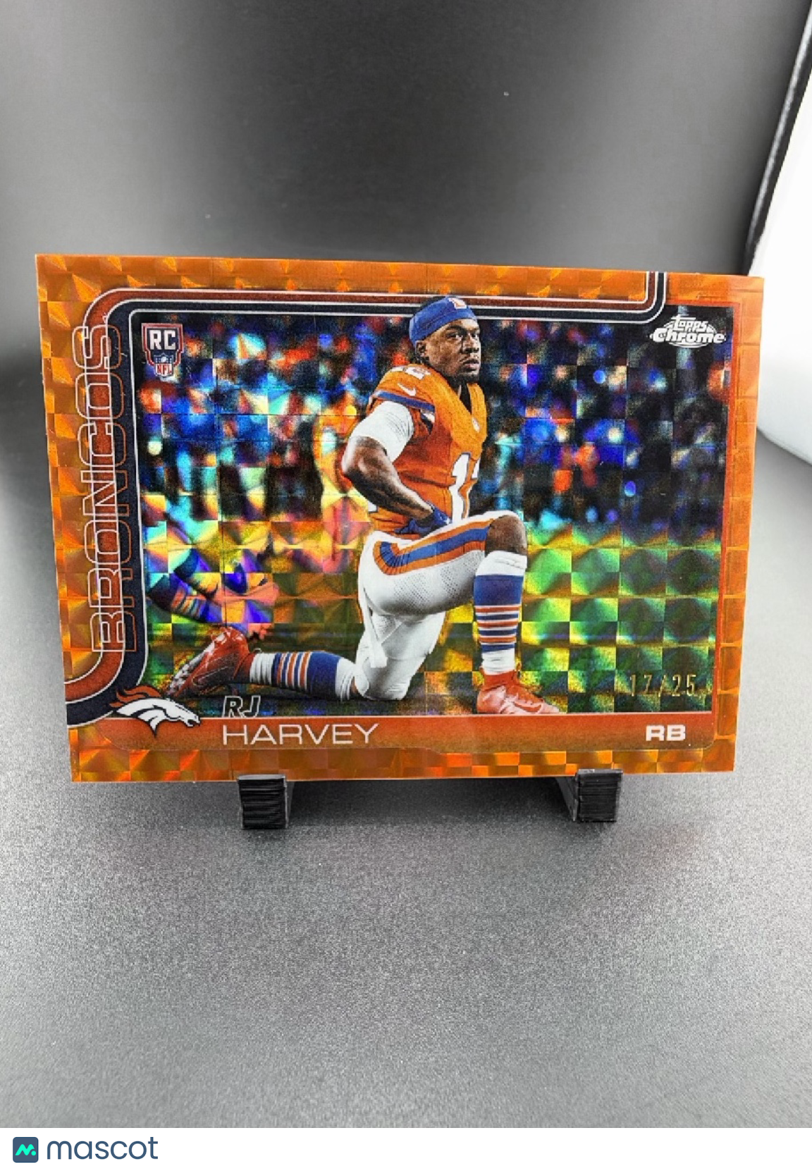 2025 Topps Chrome RJ Harvey #330 Orange X-Fractor RC