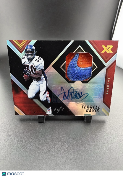 2017 Panini XR Terrell Davis #AS-TD /1 Patch Player-Worn Material