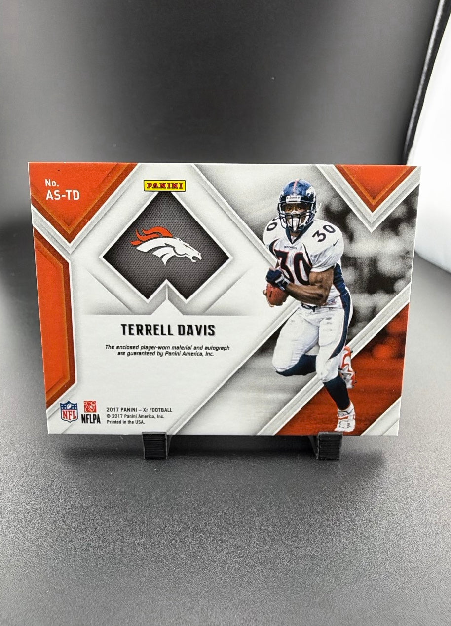 2017 Panini XR Terrell Davis #AS-TD /1 Patch Player-Worn Material