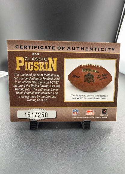 2002 Donruss Classics Classic Pigskin Troy Aikman #CP-3 /250 GU Football Swatch