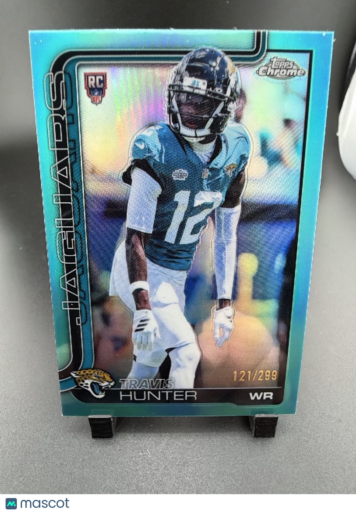 2025 Topps Chrome Travis Hunter #332 Aqua Refractor /299 RC