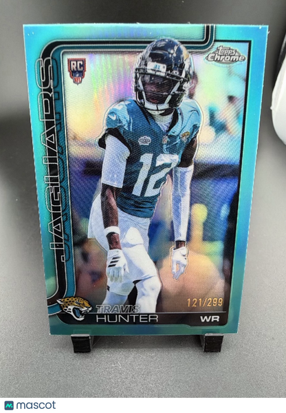 2025 Topps Chrome Travis Hunter #332 Aqua Refractor /299 RC