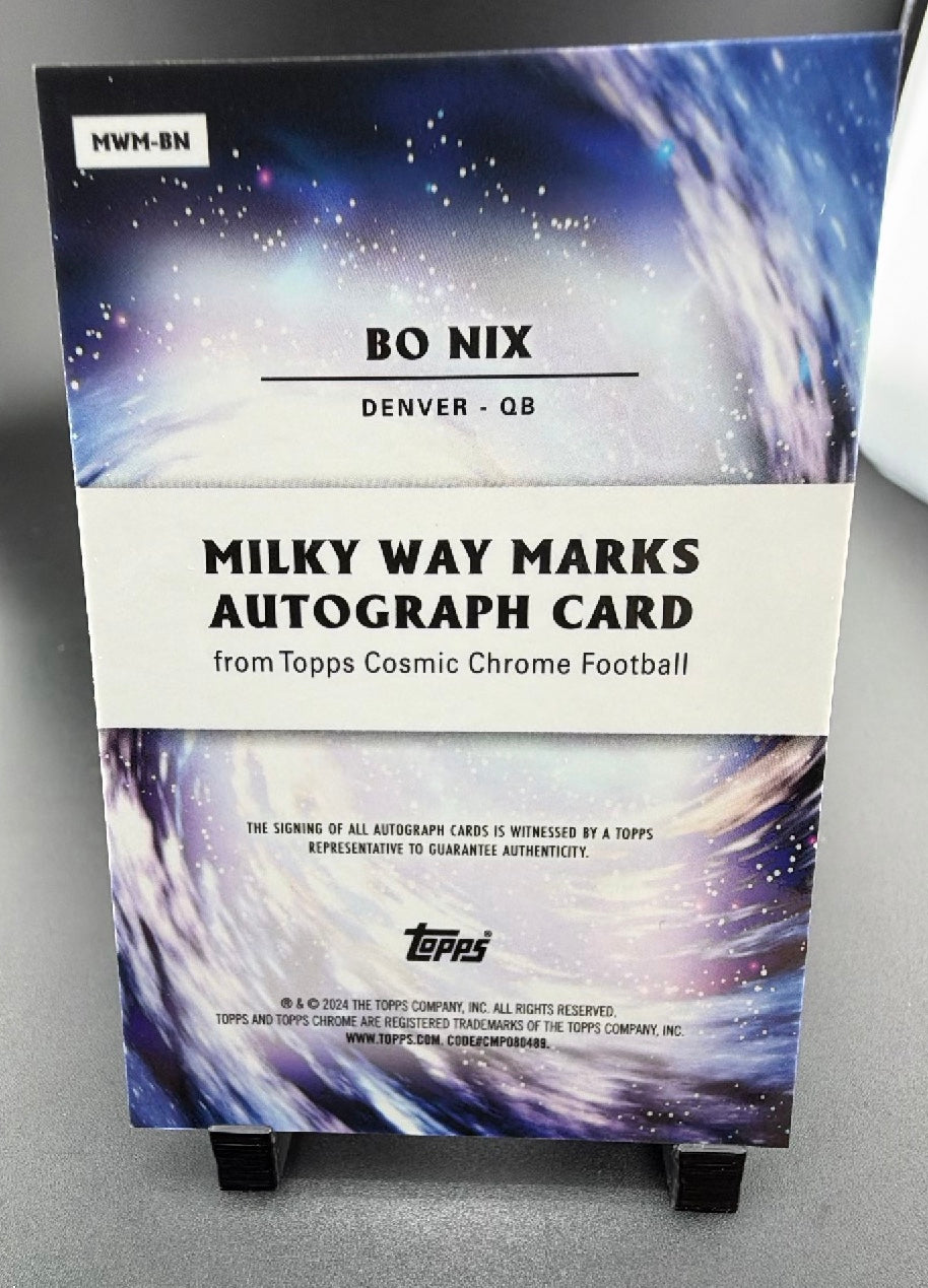 2024 Topps Cosmic Chrome Football Milky Way Marks Bo Nix #MWM-BN Milkeyway Marks /75 RC