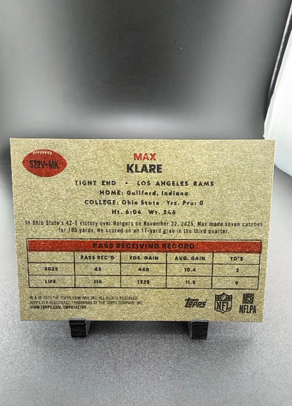 2026 Topps Max Klare #57RV-MK Short Print RC