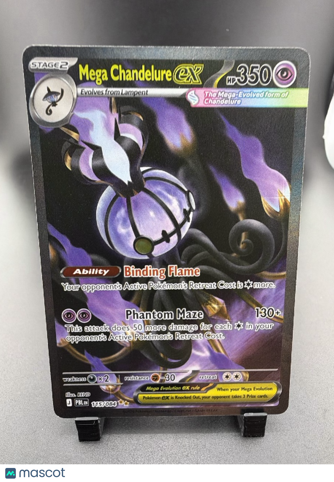 2026 Pitch Black Mega Chandelure EX Holo Secret Rare SAR #115/84
