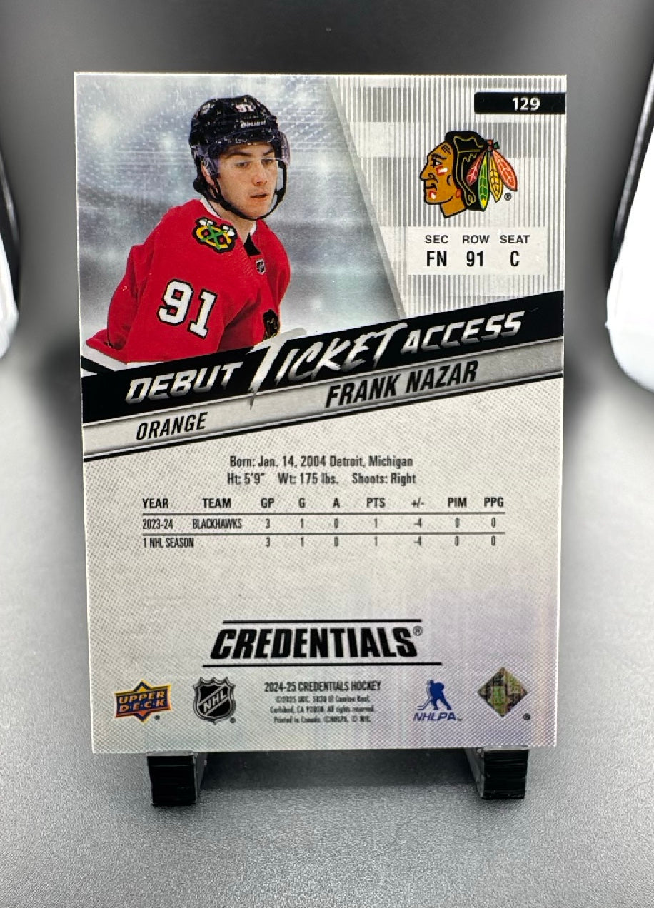 2024 Upper Deck Credentials Frank Nazar #129 Orange
