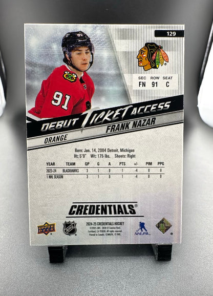 2024 Upper Deck Credentials Frank Nazar #129 Orange