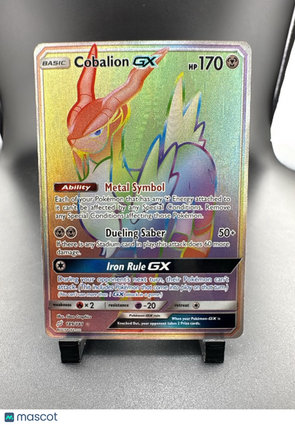 2019 Team Up Cobalion GX Rainbow Secret Rare FA HR #189/181