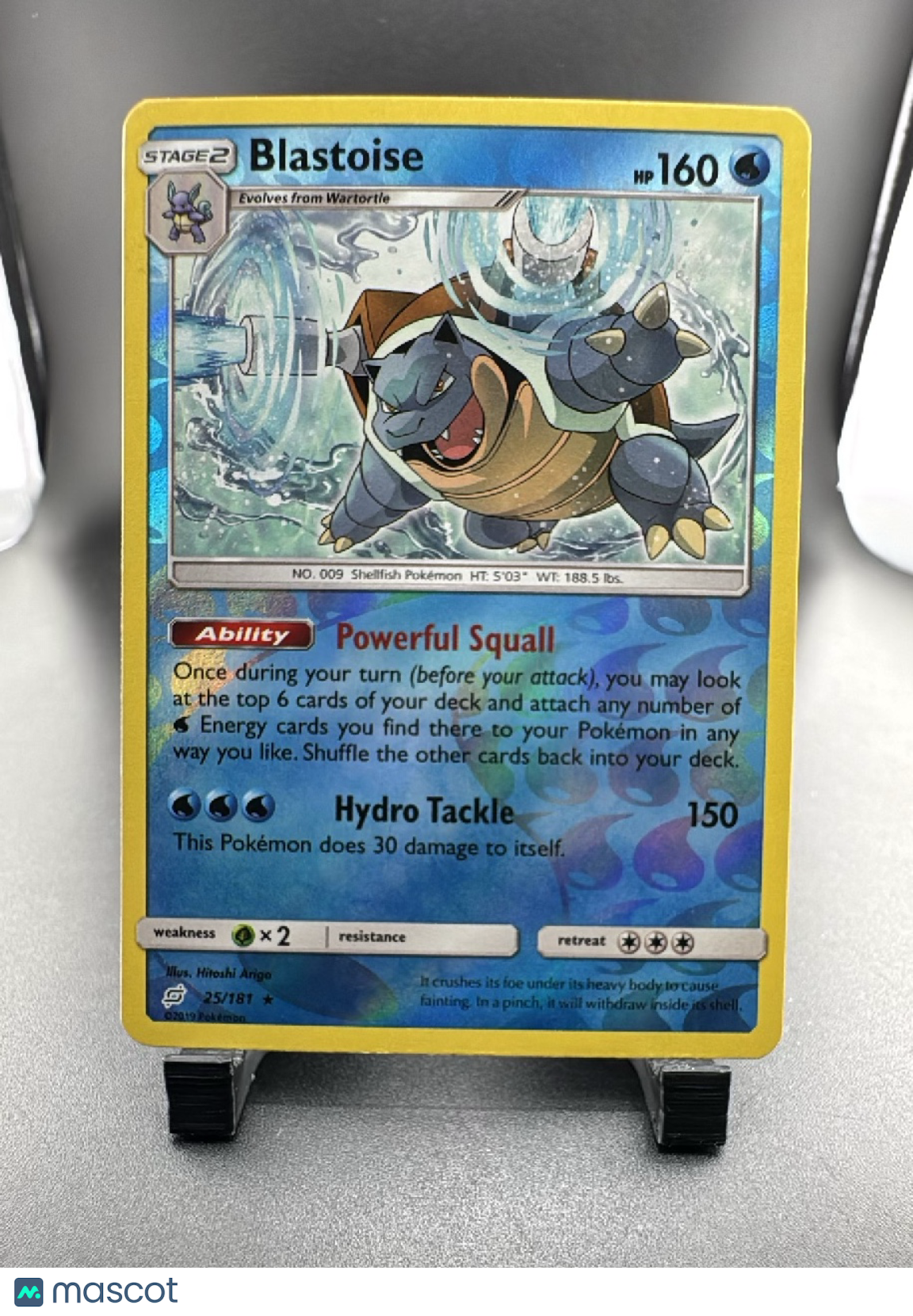 2019 Team Up Blastoise Reverse Holo Rare #25/181