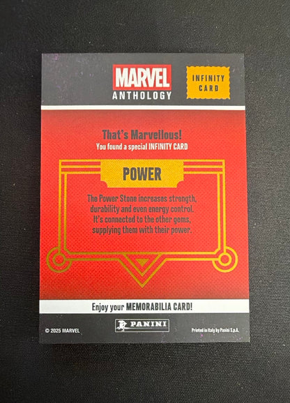 2025 Panini Marvel Anthology Infinity Power Stone Insert Memorabilia