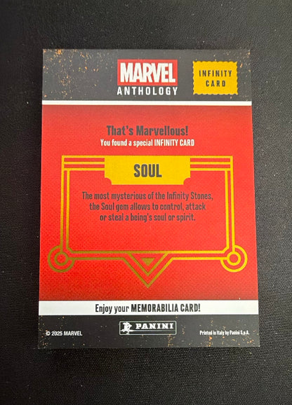 2025 Panini Marvel Anthology Infinity Soul Stone Card Memorabilia