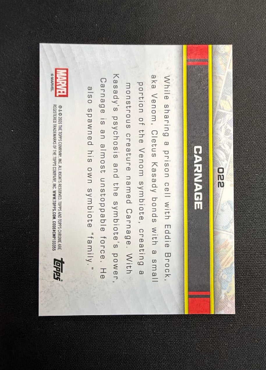 2026 Topps Chrome Marvel Carnage Yellow Refractor 236/275 #022