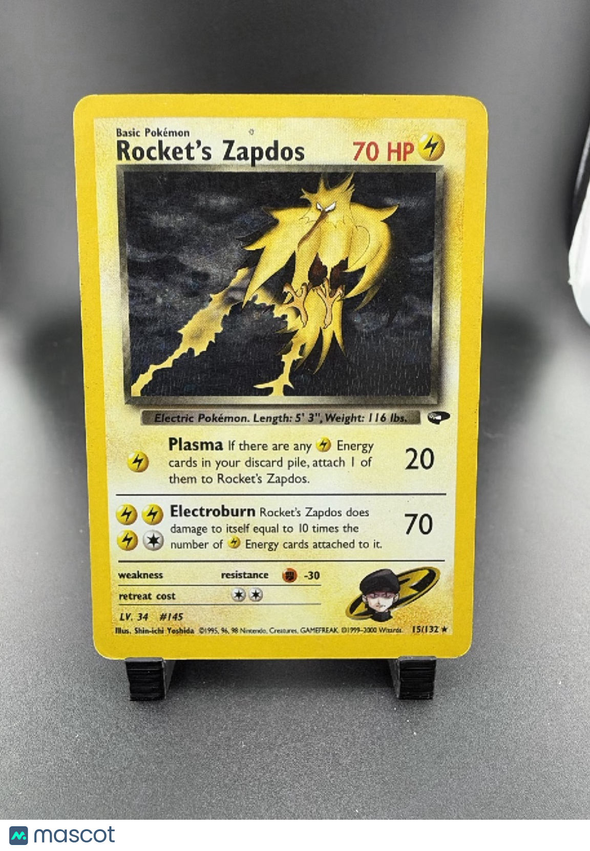 2000 Gym Challenge Rocket's Zapdos Holo Rare #15/132