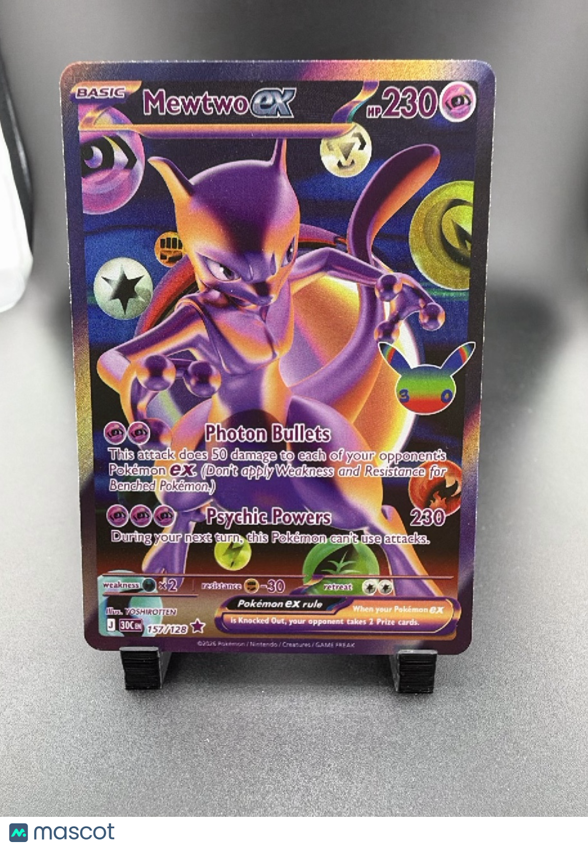 2026 30th Celebration Mewtwo EX Holo Secret Rare FA #157/128