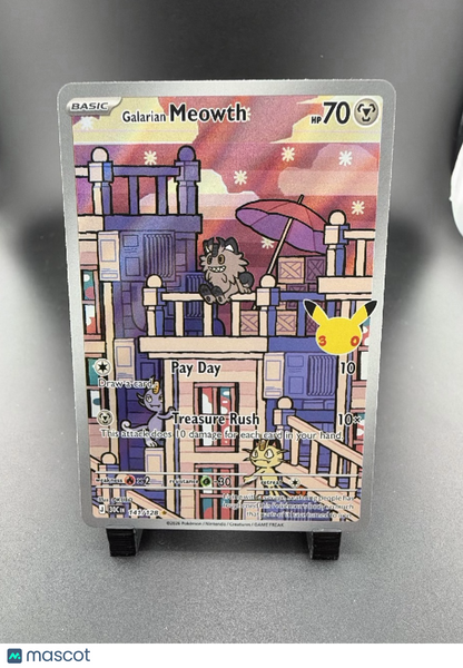 2026 30th Celebration Galarian Meowth Holo Secret Rare #141/128