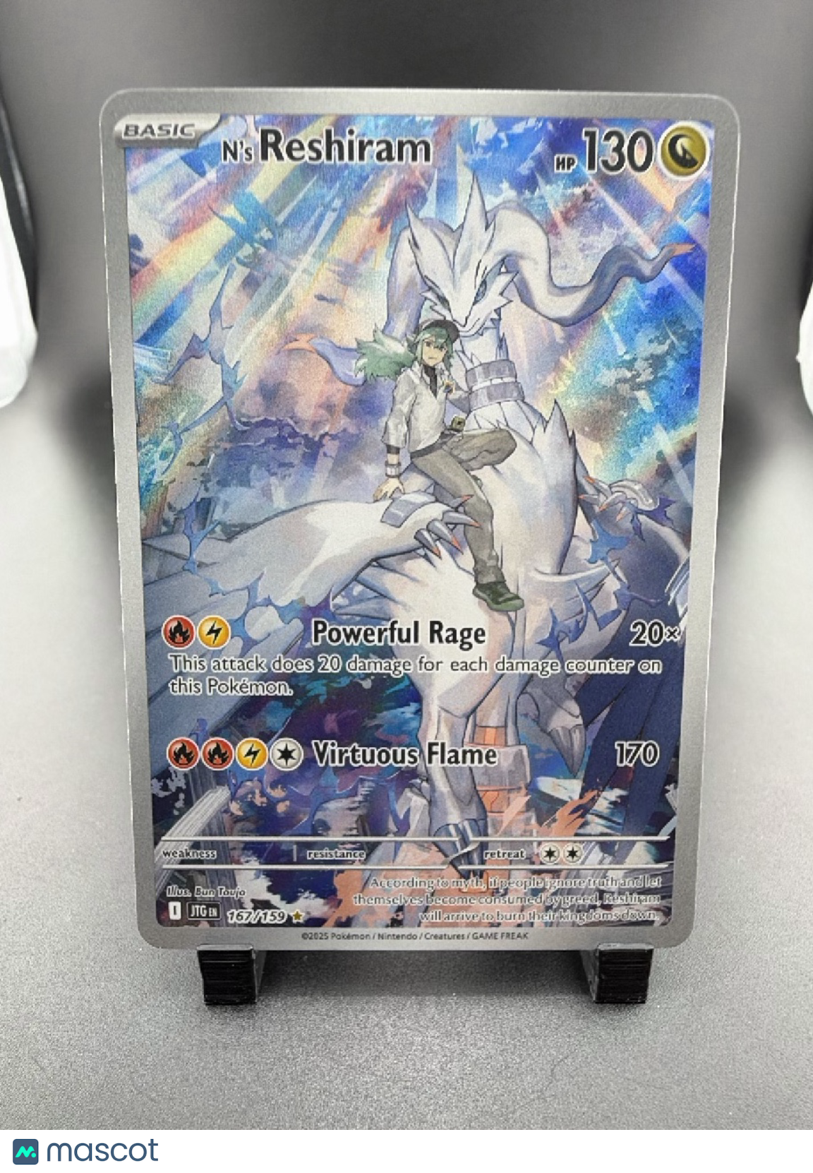 2025 Journey Together N'S Reshiram Holo Secret Rare SAR #167/159