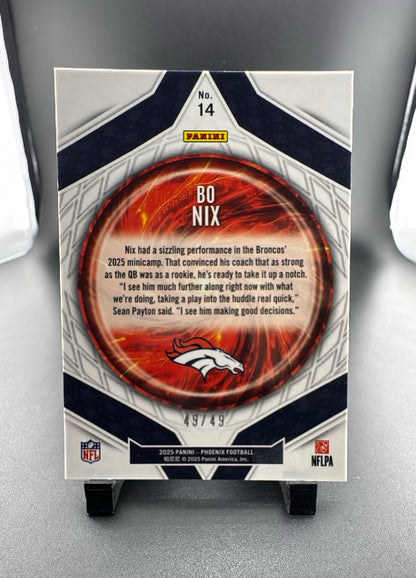 2025 Panini Phoenix Football Bo Nix Gold Mojo Silver Pack #14 49/49