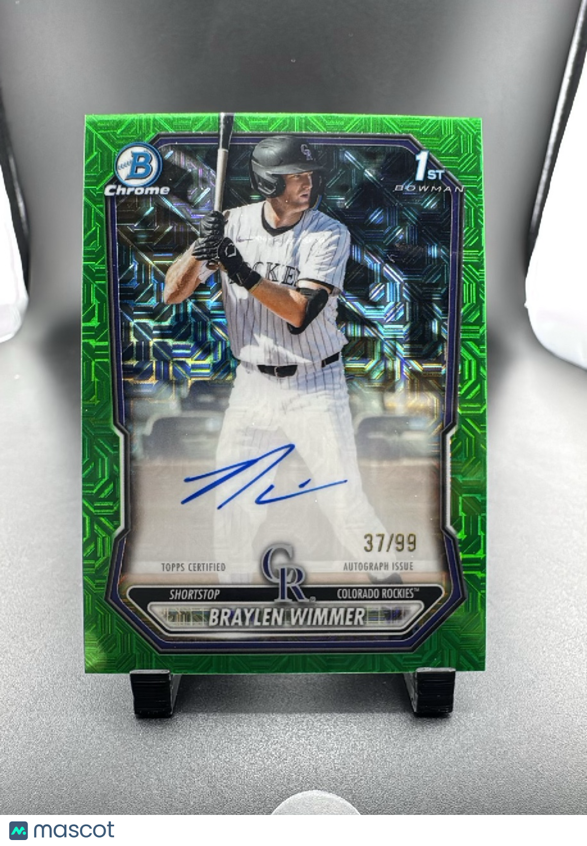 2024 Topps Bowman Chrome Braylen Wimmer #CPA-BW Green Mojo Refractor /99