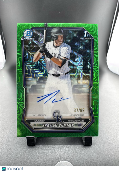 2024 Topps Bowman Chrome Braylen Wimmer #CPA-BW Green Mojo Refractor /99