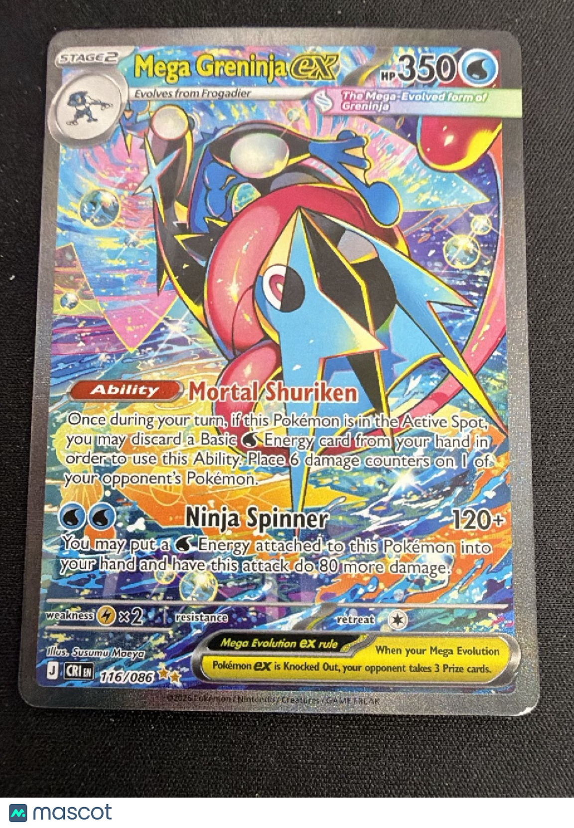 2026 Chaos Rising Mega Greninja EX Holo Secret Rare SAR #116/86