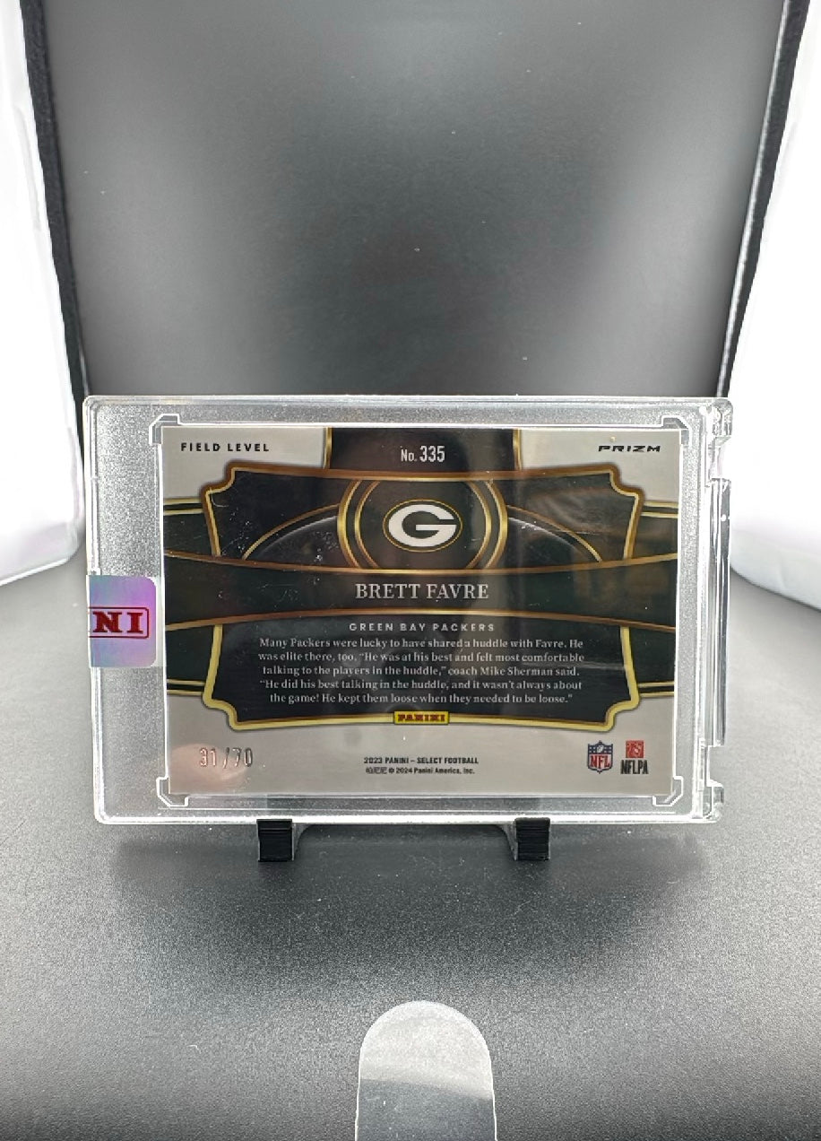 2023 Panini Select Football Brett Favre #335 Green Snakeskin Prizm /70