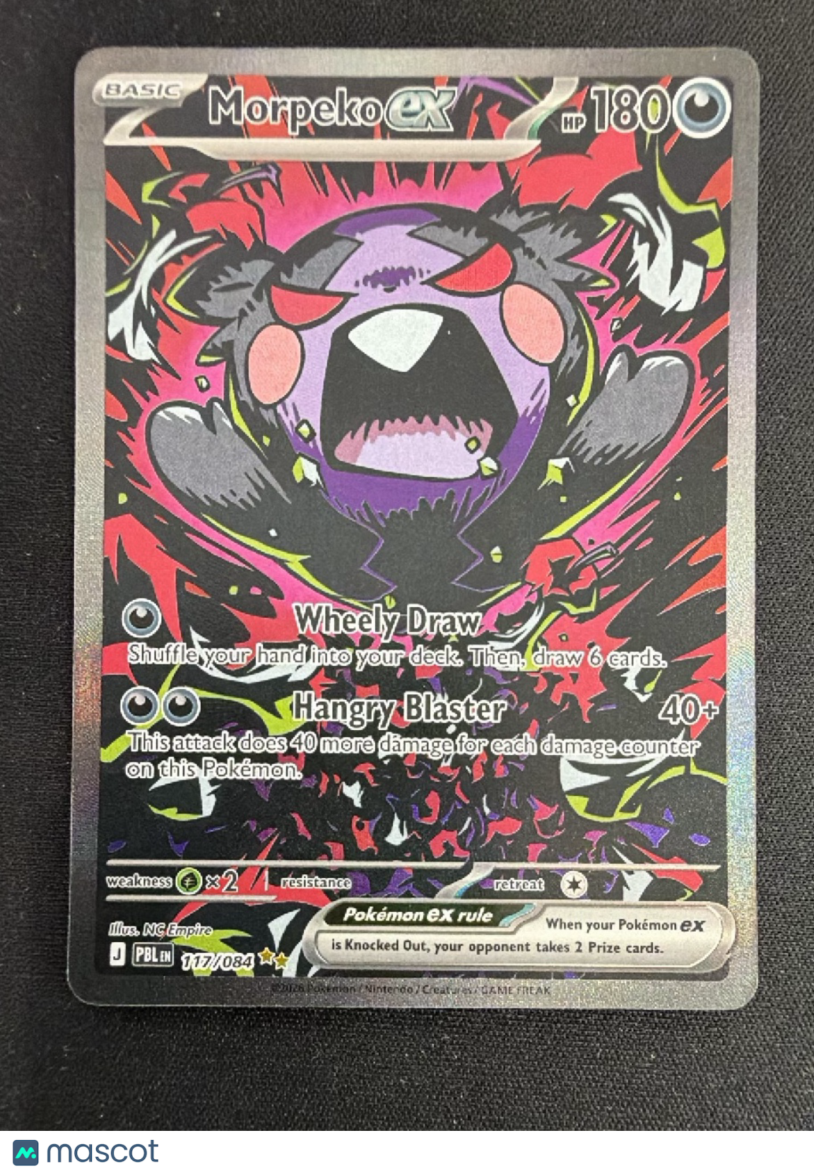 2026 Pitch Black Morpeko EX Holo Secret Rare SAR #117/84-3