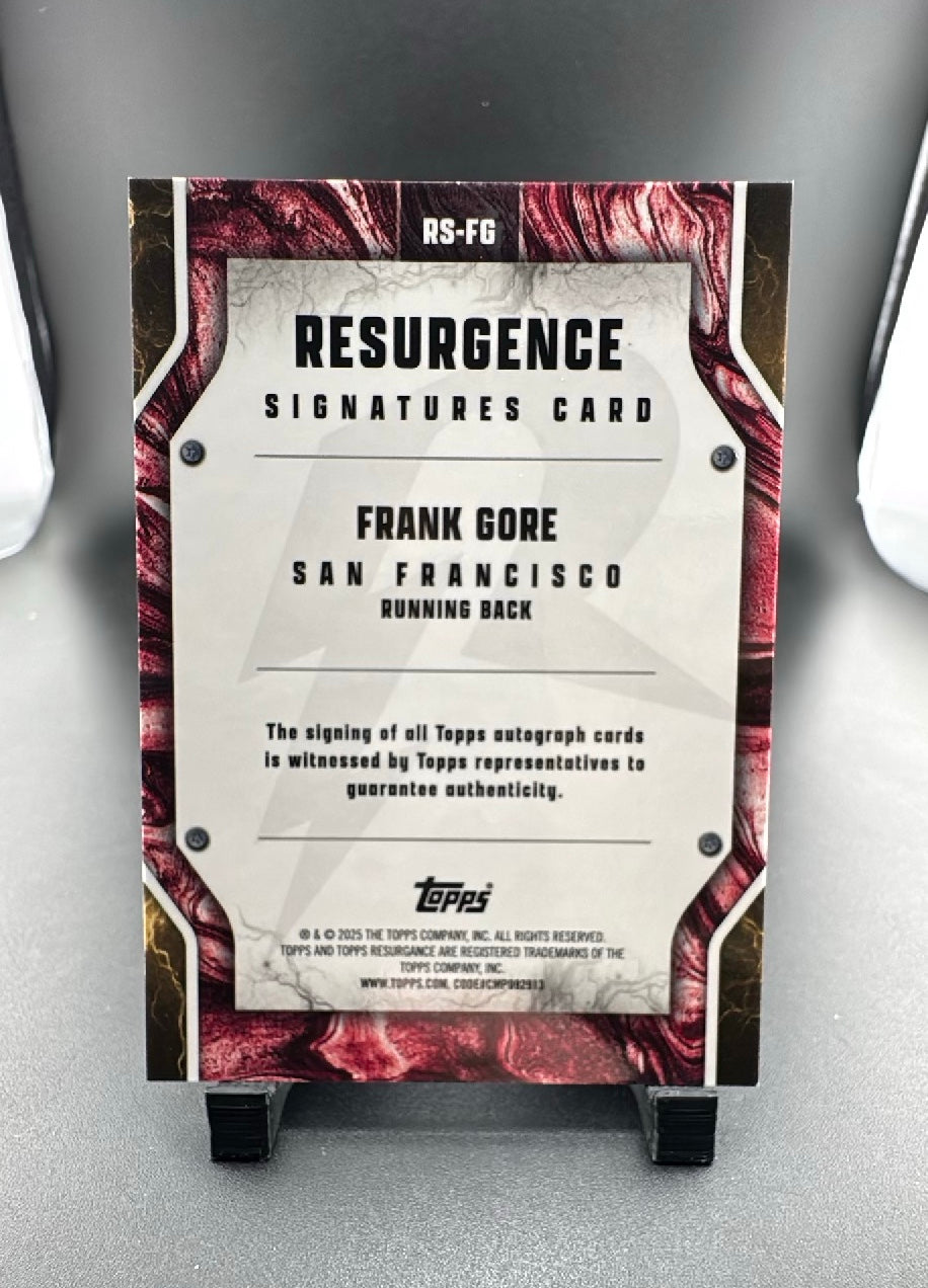 2025 Topps Resurgence Frank Gore #RS-FG Autograph