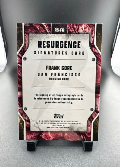 2025 Topps Resurgence Frank Gore #RS-FG Autograph