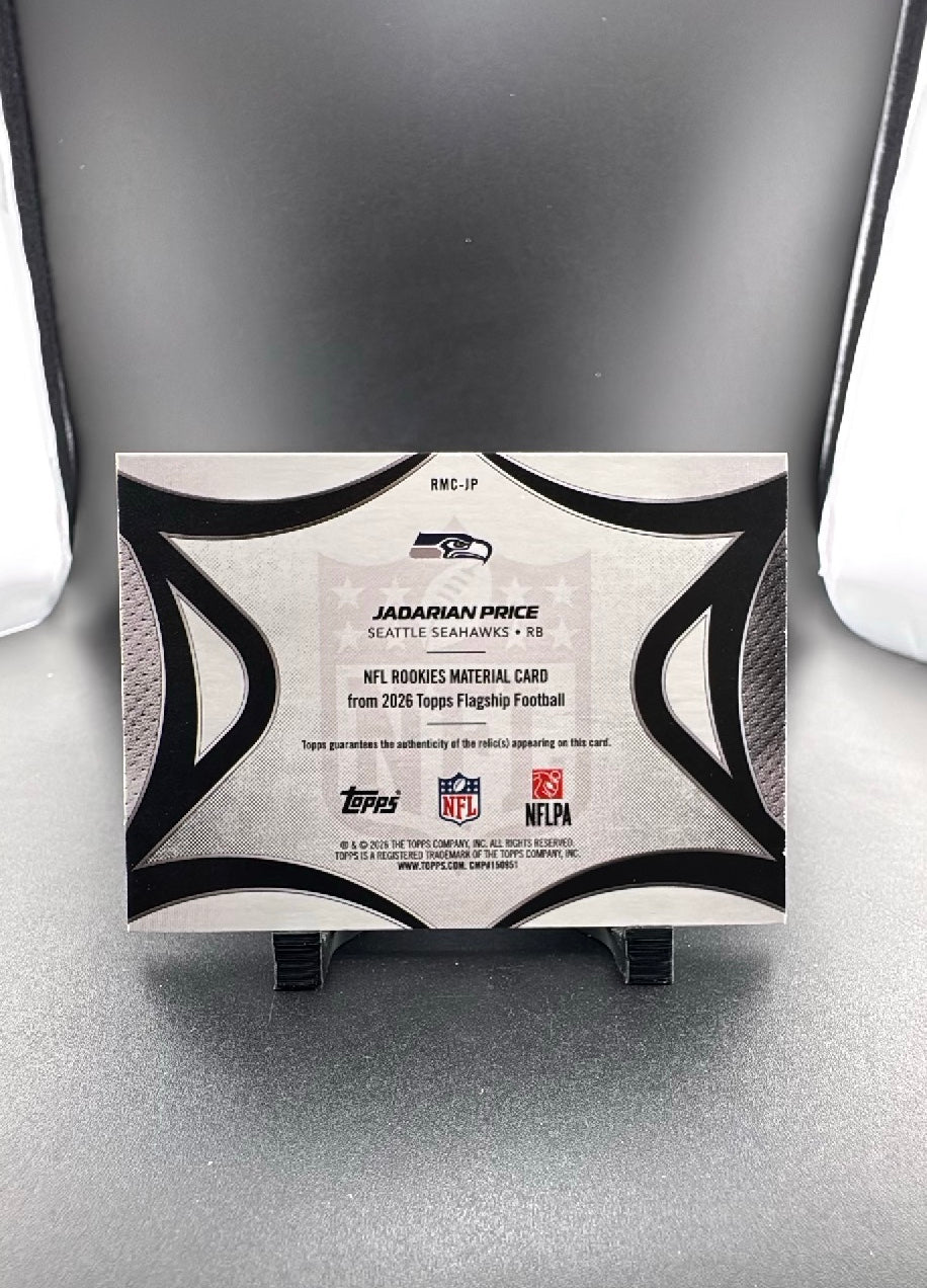 2026 Topps Flagship Football Jadarian Price #RMC-JP Player-Worn Memorabilia RC