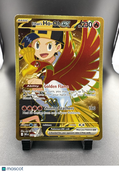 2025 Destined Rivals Ethan's Ho-Oh EX Gold Secret Rare FA HR #239/182