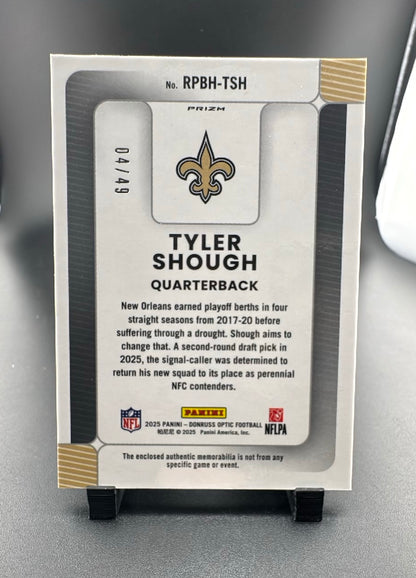 2025 Panini Donruss Optic Football Tyler Shough #RPBH-TSH /49 Rookie Memorabilia
