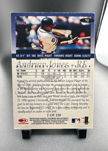 1997 Donruss Signature Series Andruw Jones #70 Platinum Press Proof