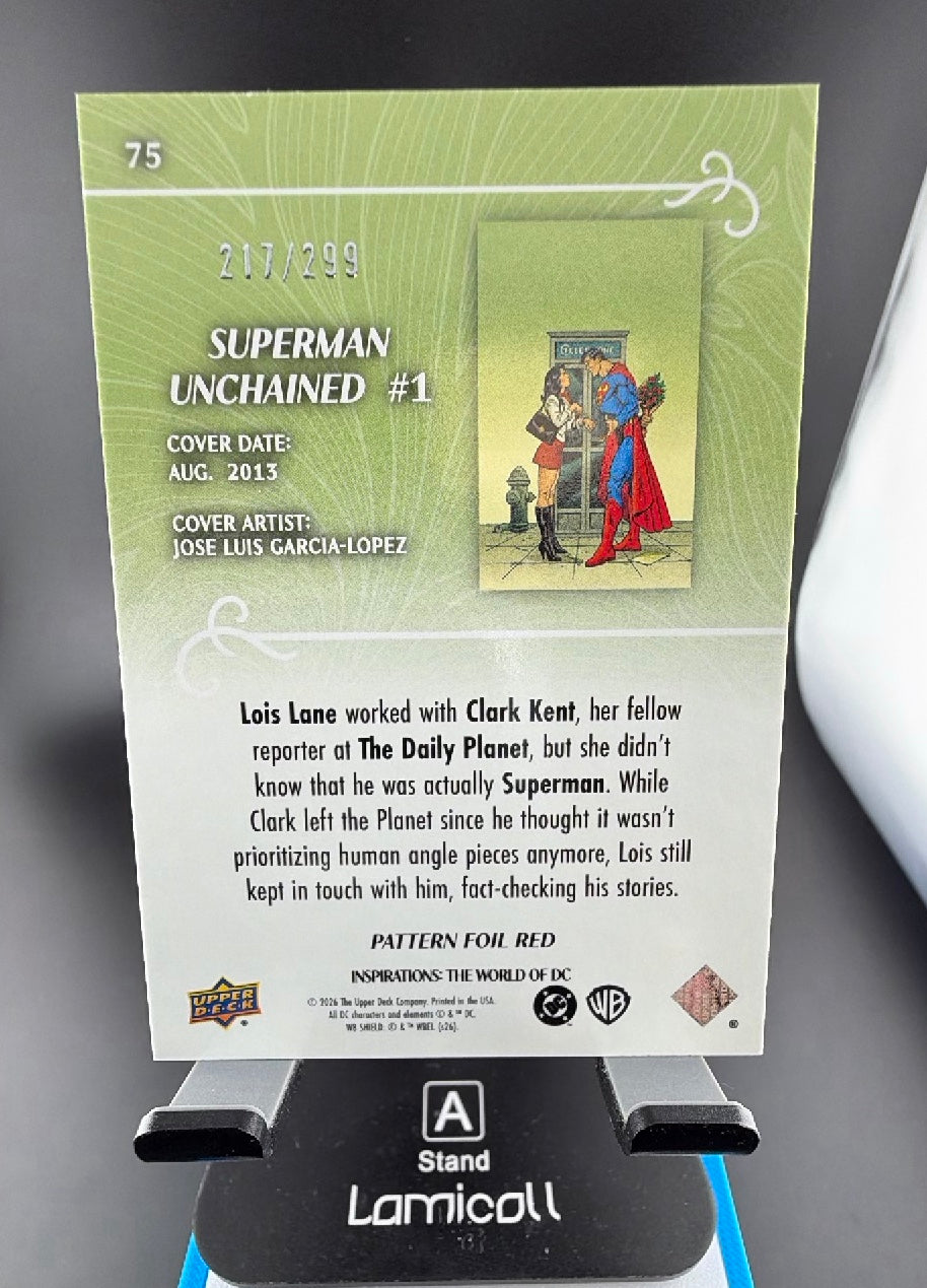 2026 UD Inspirations The World of DC Superman Pattern Foil Red #75